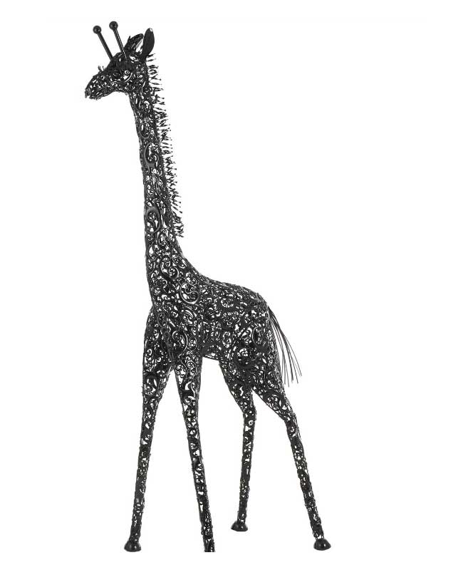 Black Metal Giraffe Indoor Outdoor Tall Garden Sculpture - Image 2